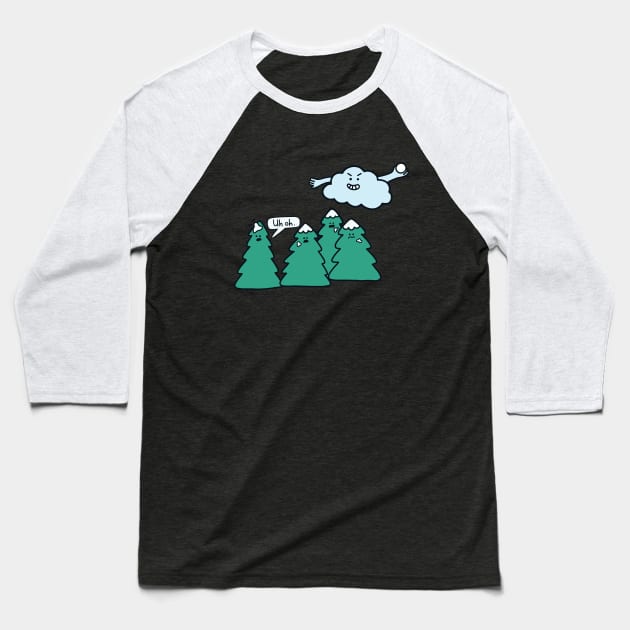 Cloud being a bully - Snowball Fight Baseball T-Shirt by awesomesaucebysandy